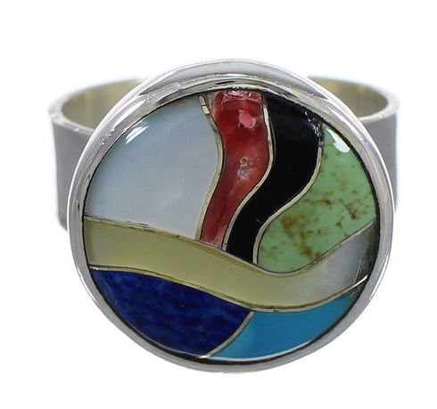 Sterling Silver Multicolor Southwest Ring Size 7-1/2 YX77514